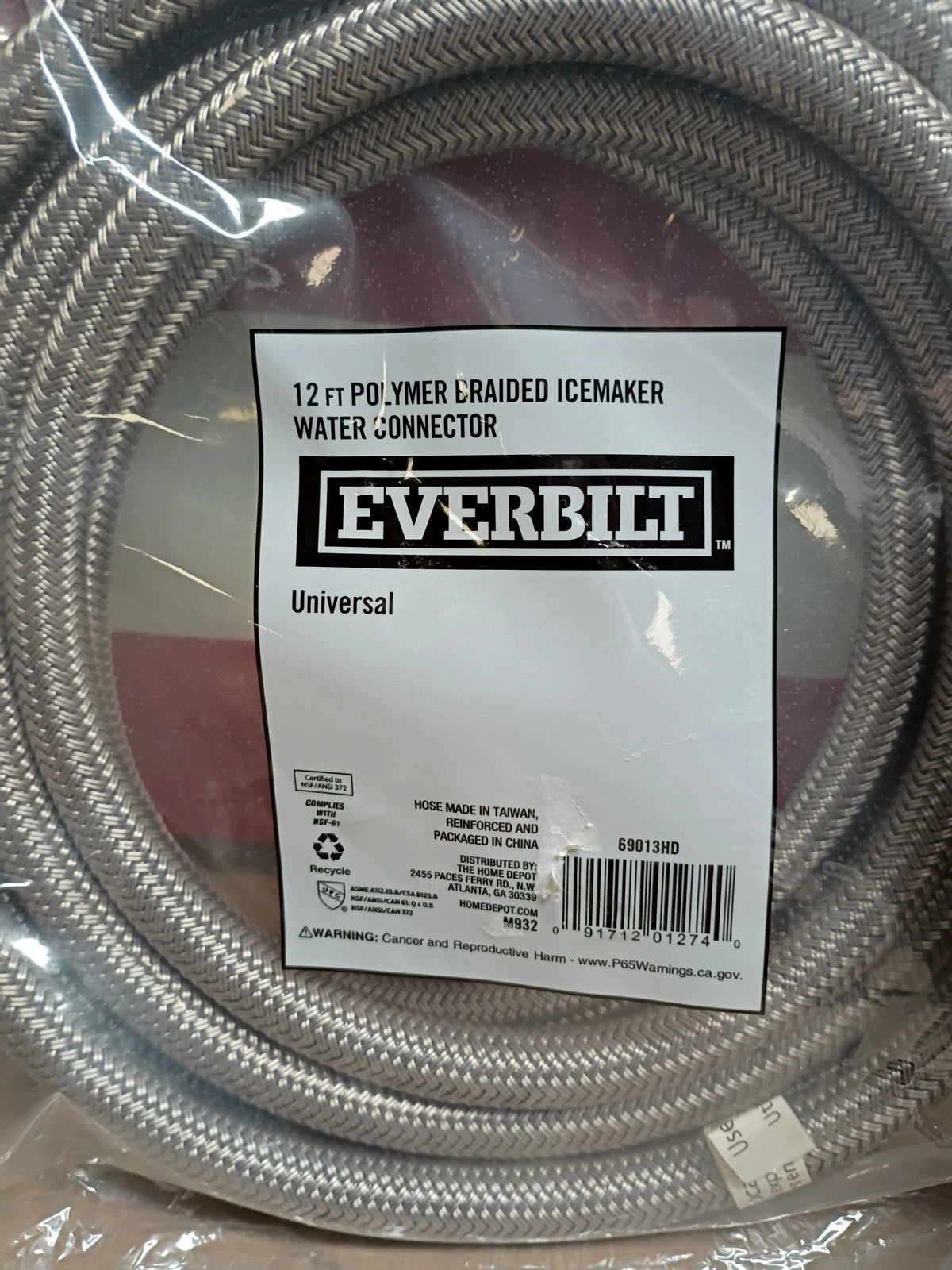 Everbilt 12 ft. Braided Ice Maker Connector