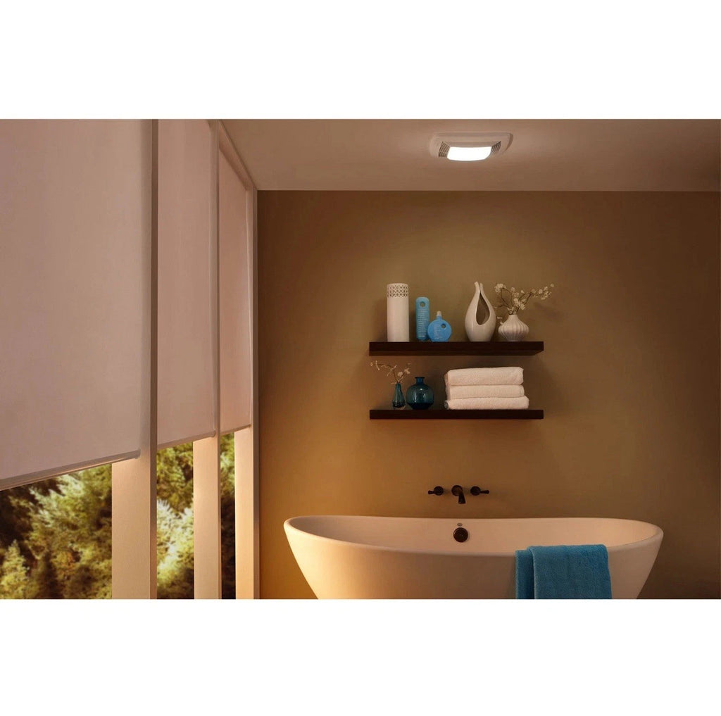 Broan QT130LE 130 CFM 1.5 Sone Ceiling Mounted Bathroom Exhaust - White.