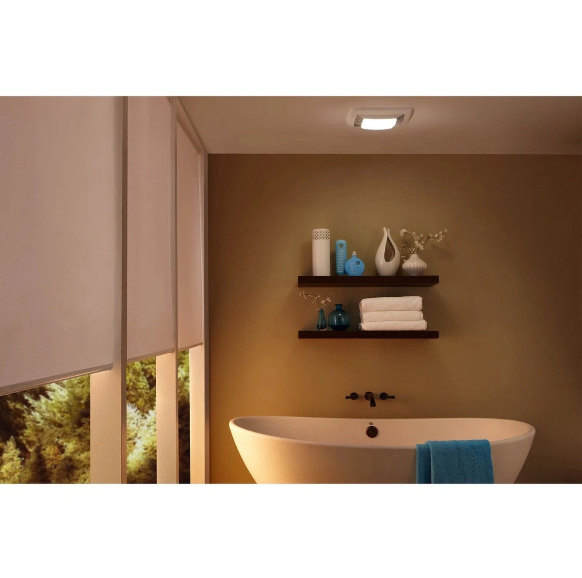 Broan QT130LE 130 CFM 1.5 Sone Ceiling Mounted Bathroom Exhaust - White.