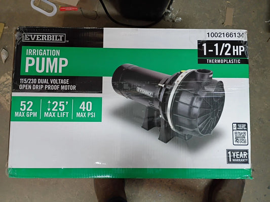 Everbilt Lawn Irrigation Pump Plastic 1.5HP HDLS15P PARTS ONLY
