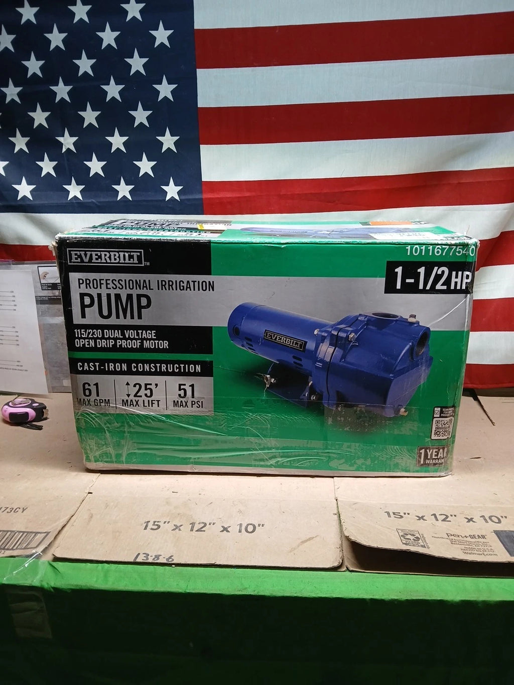 Everbilt 1-1/2 HP Cast Iron Lawn Irrigation Pump HDLS15 Used For Parts*