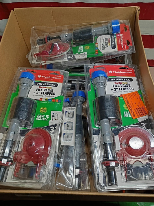 10PK Fluidmaster Universal PerforMAX Fill Valve, 3" Flapper, K-400H-040, OB