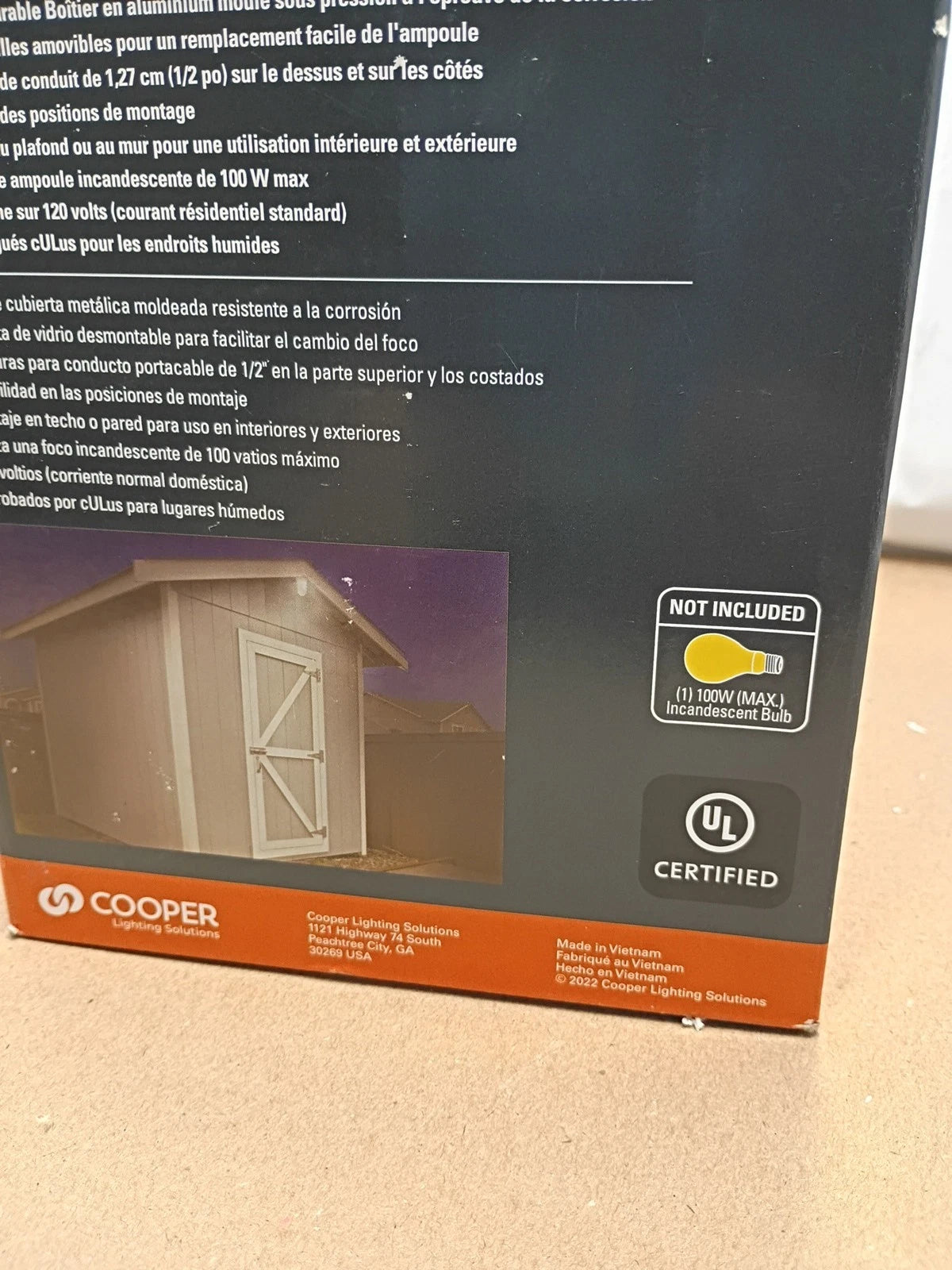 Halo Outdoor Security Vapor Proof Light 100w E26 Bulb Gray Open Box
