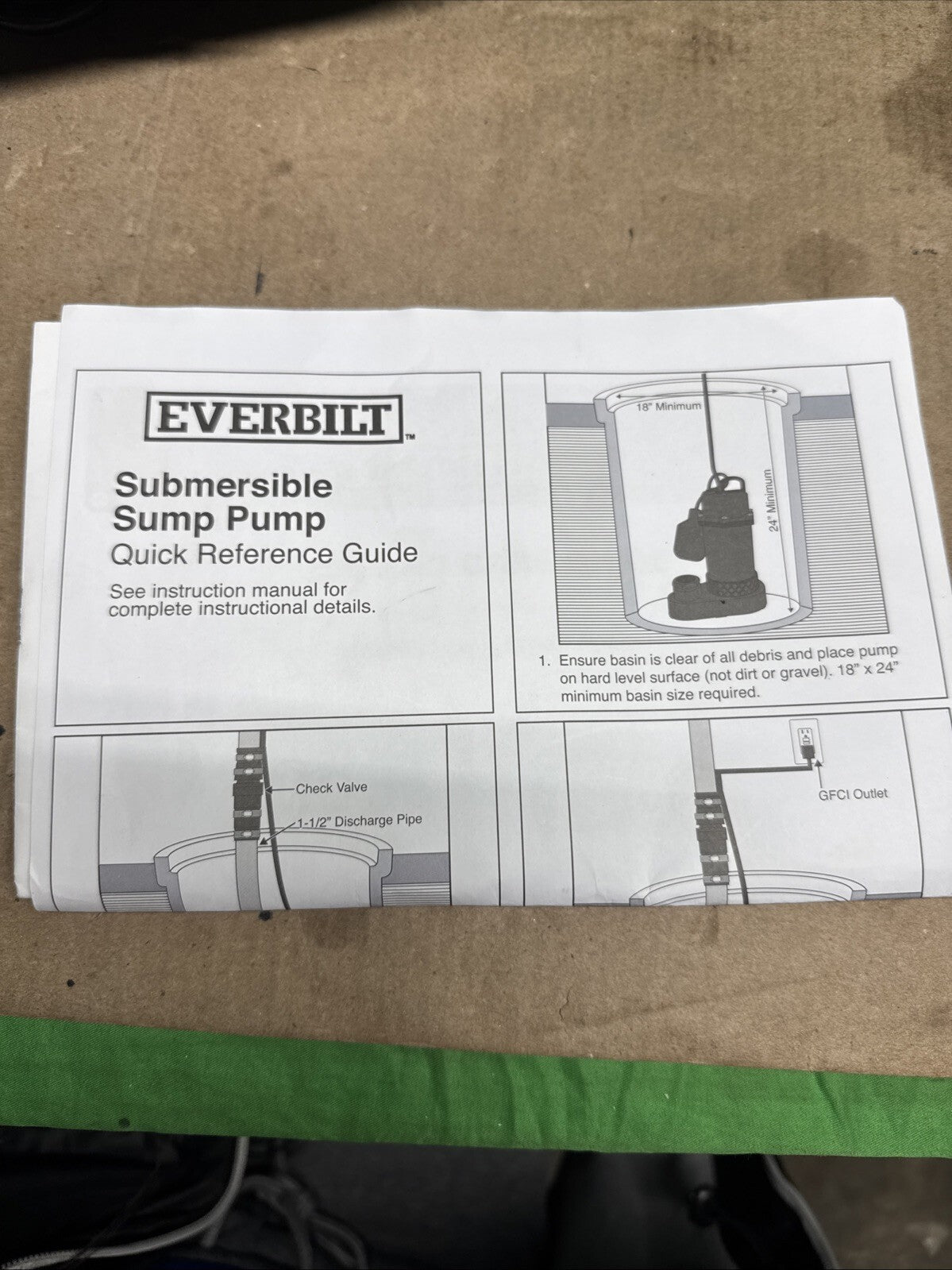 Everbilt 1/4 HP Aluminum Sump Pump w/ Tether Float Switch HDSP25W NEW OPEN BOX.