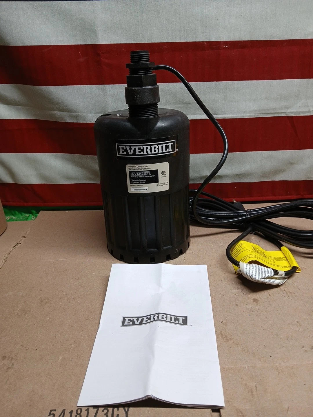 EVERBILT Waterfall & Pond Pump 1/2 HP 53 GPM 26 Ft Max Vertical Lift SUP80-HD