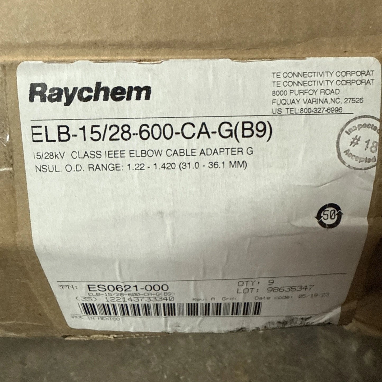 TE Connectivity 15/28kV 600A Cable Adapter Size G 1.22-1.42 (31-36.1MM)