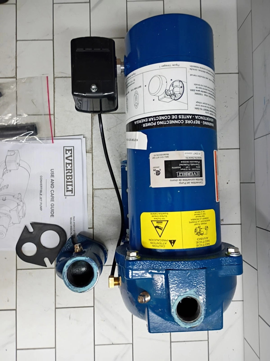 Everbilt HDCWJ10, 1 HP Professional Convertible Jet Pump 24 GPM PARTS ONLY READ