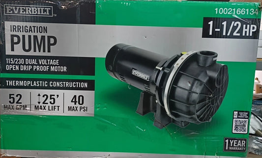 Everbilt HDLS15P Lawn Irrigation Pump Plastic 1.5HP PARTS ONLY