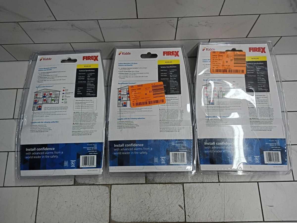 3 Pack Kidde 9CO5-LP2 Battery Powered Carbon Monoxide Alarm - NEW