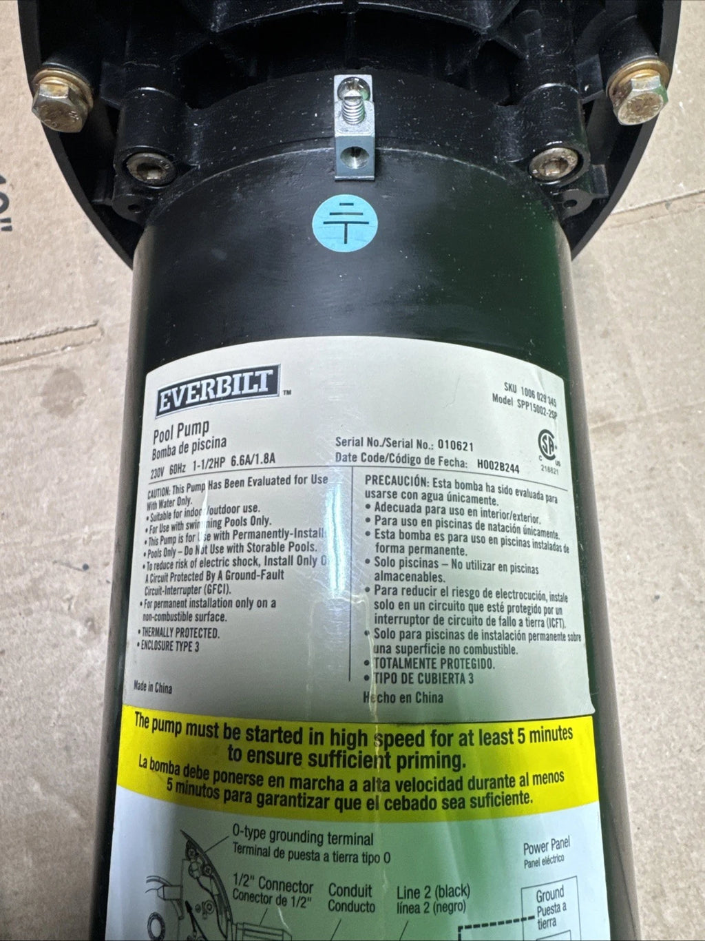 Everbilt 1.5 HP 2-Speed Pool Pump 230-Volt SPP15002-2SP