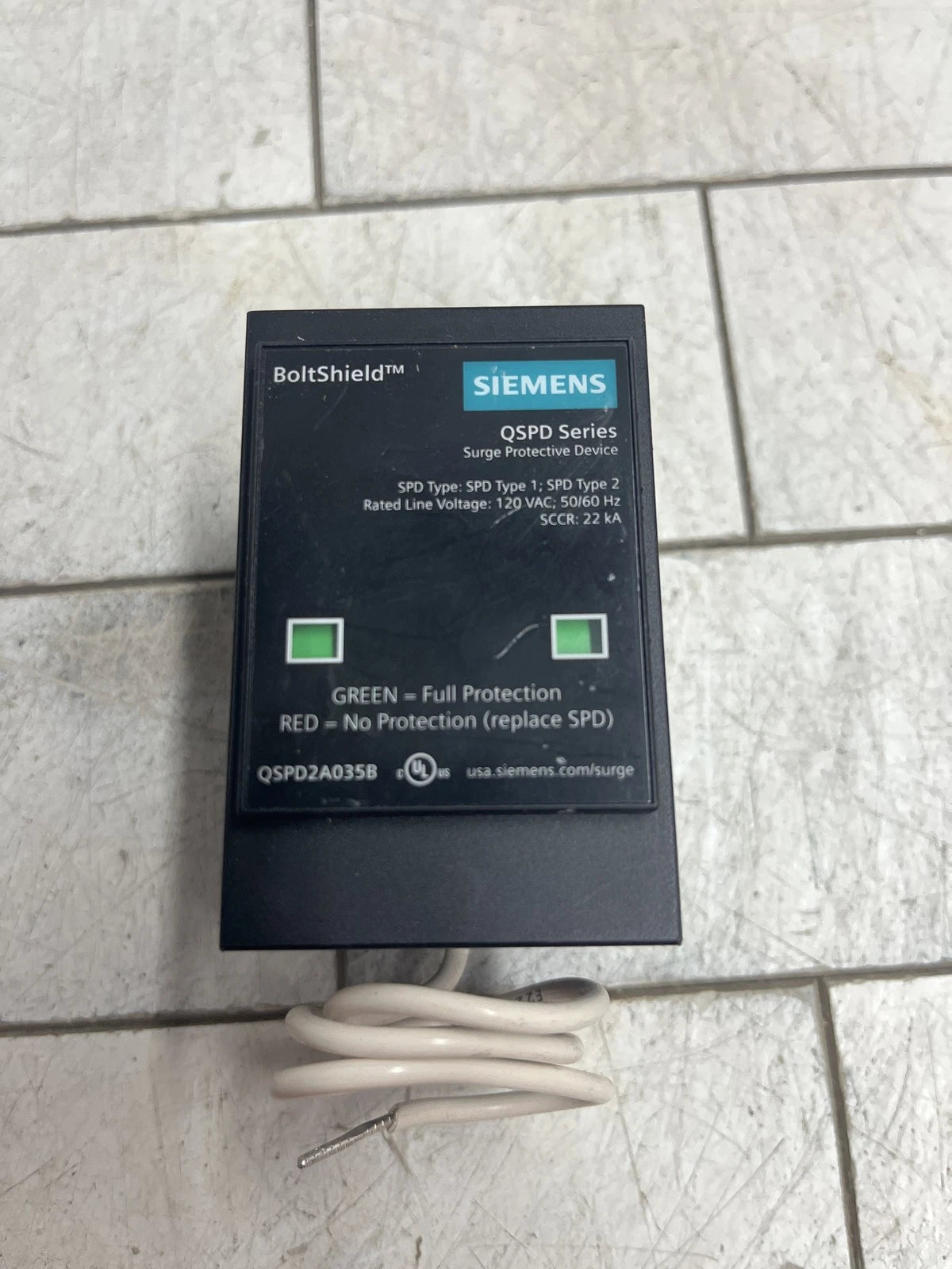 Siemens Boltshield 2-Pole Plug-in Whole Home Surge Protection(QSPD2A035B) OB