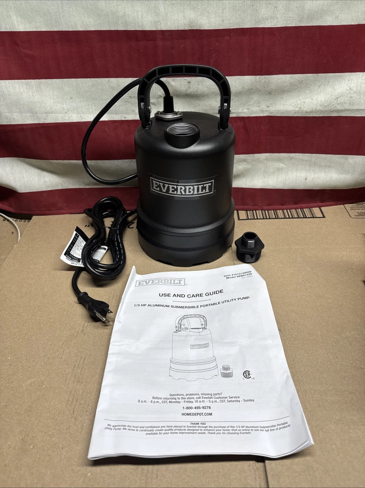 Everbilt 1/3 HP Submersible Aluminum Utility Pump Corrosion Resistant