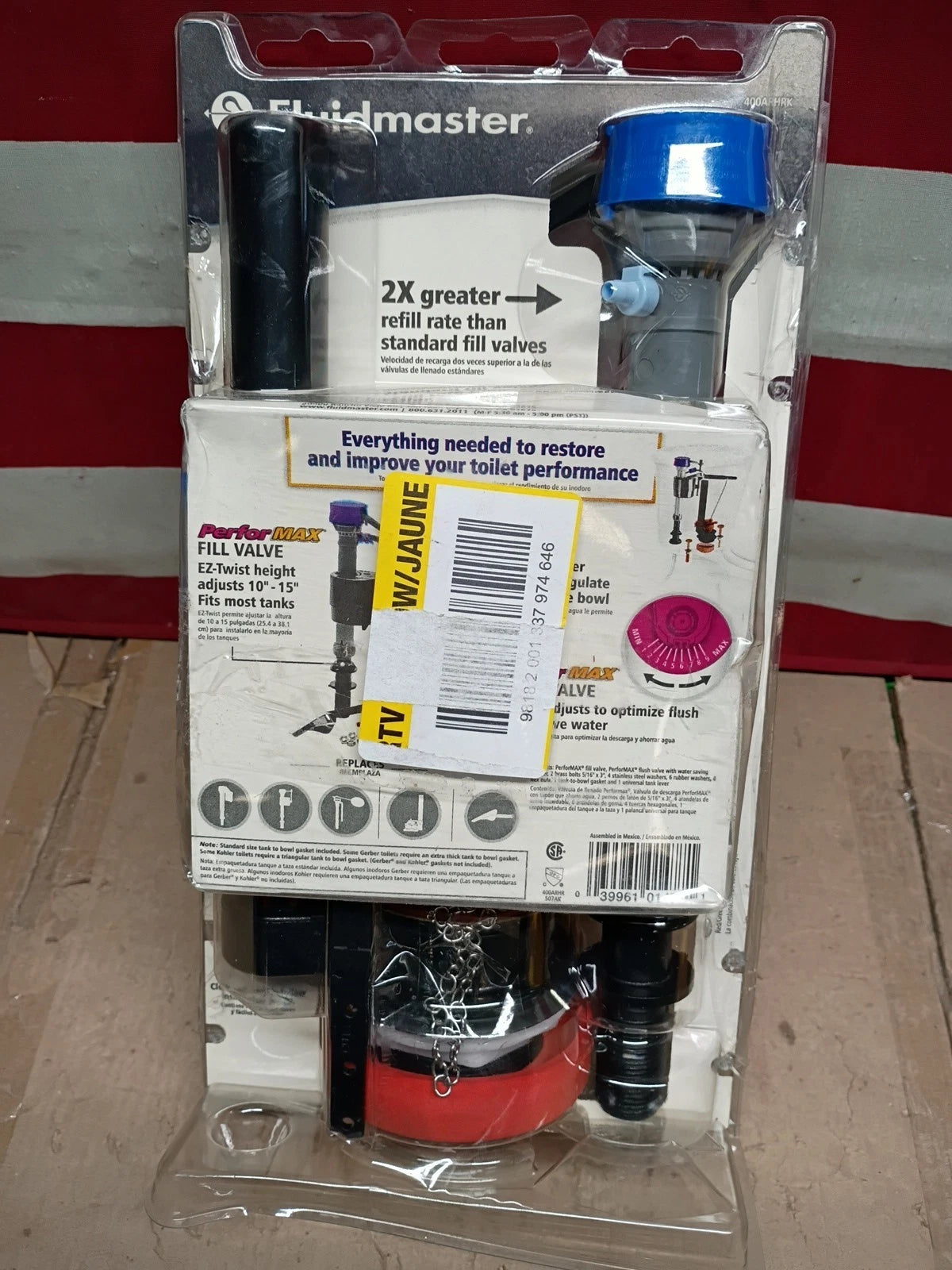 LOT OF 9 Fluidmaster Universal Complete Toilet Rebuild Repair Kit 10" H 400ARHRK