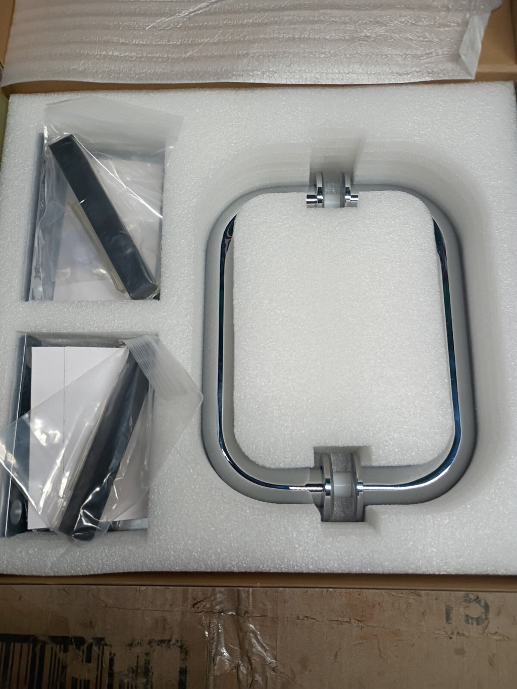 Hardware Pack w/ Handle Brass Brushed Nickel For Door 78" GW-DO-KIT-BN. OB