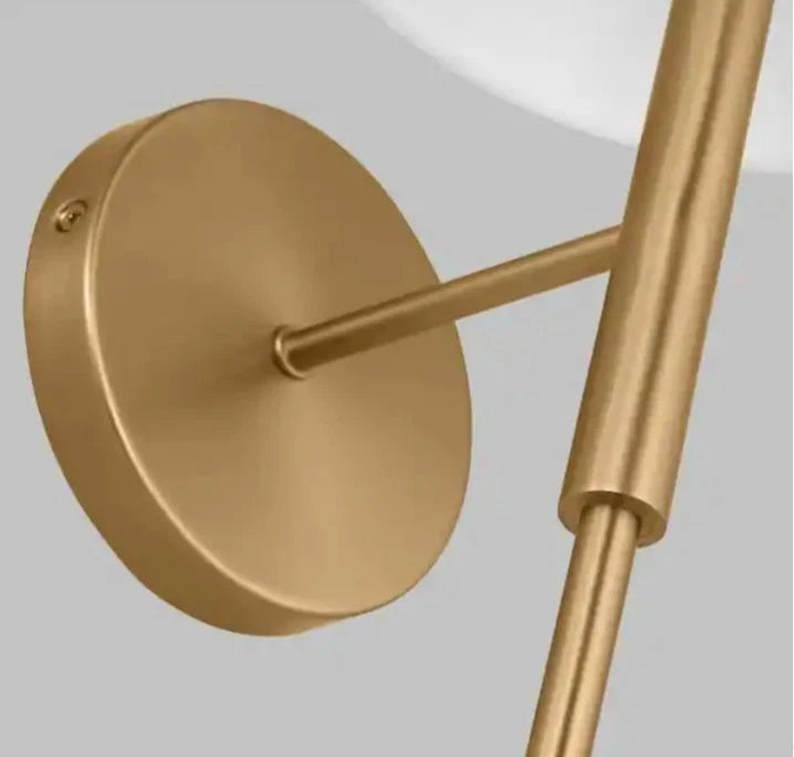 Porteau 1-light Satin Brass Wall Sconce with White Linen Fabric Shade Open Box