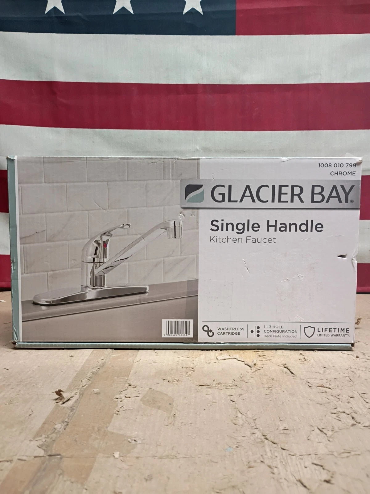 Glacier Bay Single Handle Standard Kitchen Faucet in Polished Chrome Open Box