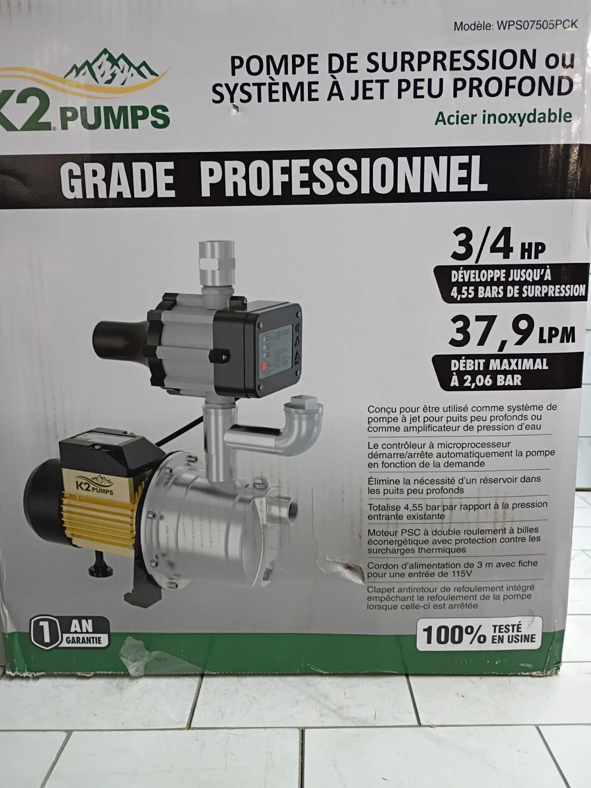 K2 Pumps Automatic Booster Pump 3/4Hp Lead Free Stainless Steel 115V NEW OPEN BO