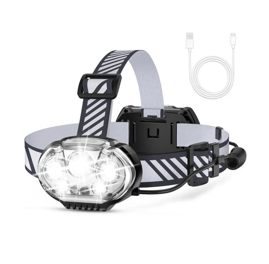 Rechargeable Headlamp, Ultra-Bright 5 LED Head Lamp with Red White Light,IPX4...