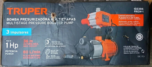 TRUPER PREM-1 750W 1 HP Pressure Pump Open Box Read Description
