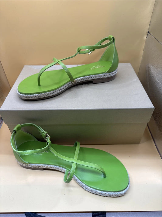 Michael Kors Size 6 Collection ANNABETH RUNWAY Lime leather sandals