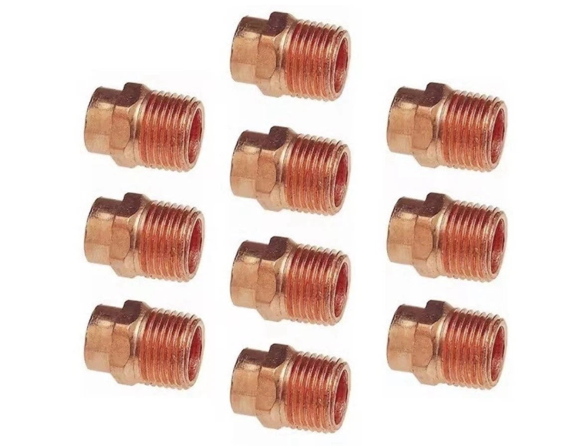 6X10 Everbilt 1/2 in. Copper Cup x MIP Male Pressure Adapter (10-pack Each)