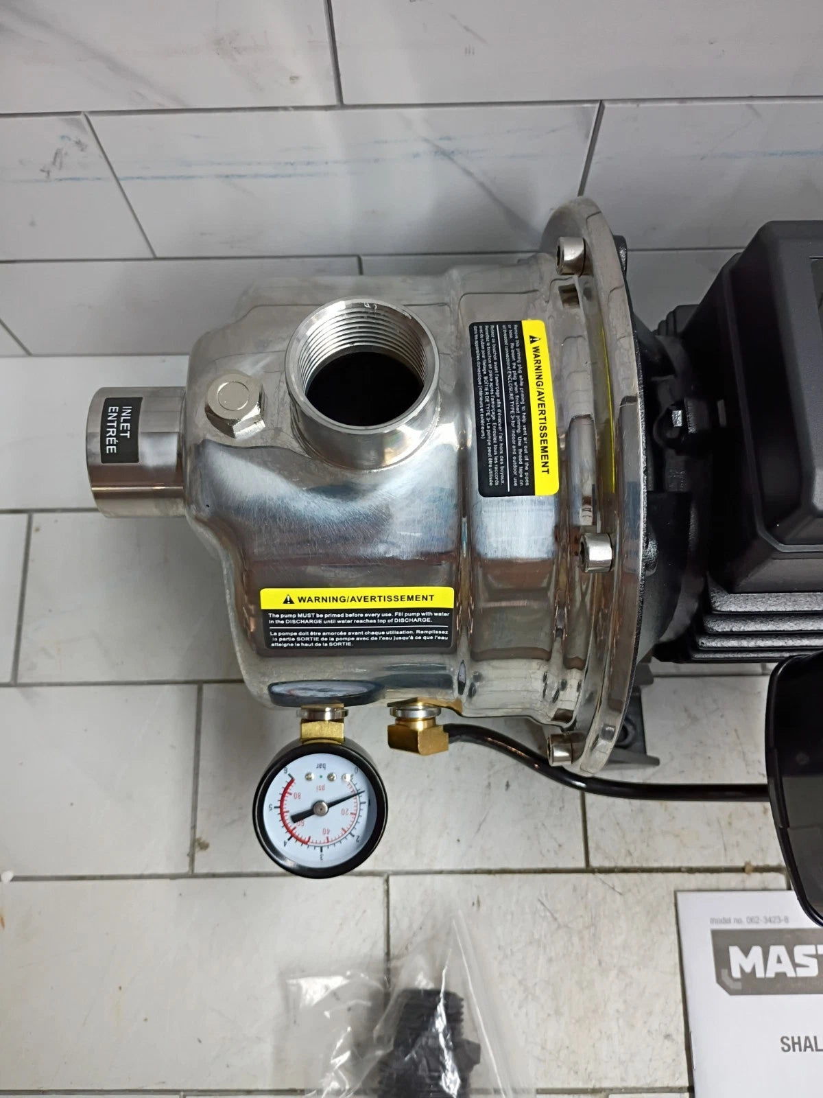 Mastercraft 3/4 HP Shallow Well Jet Pump Ships Fast Stainless Steel OPEN BOX
