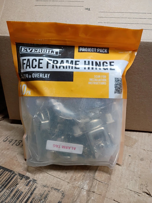 (10-Pk) Everbilt H70247E-NP-U1, 105-Degree Overlay Cabinet Hinge 31mm 1-1/4 In