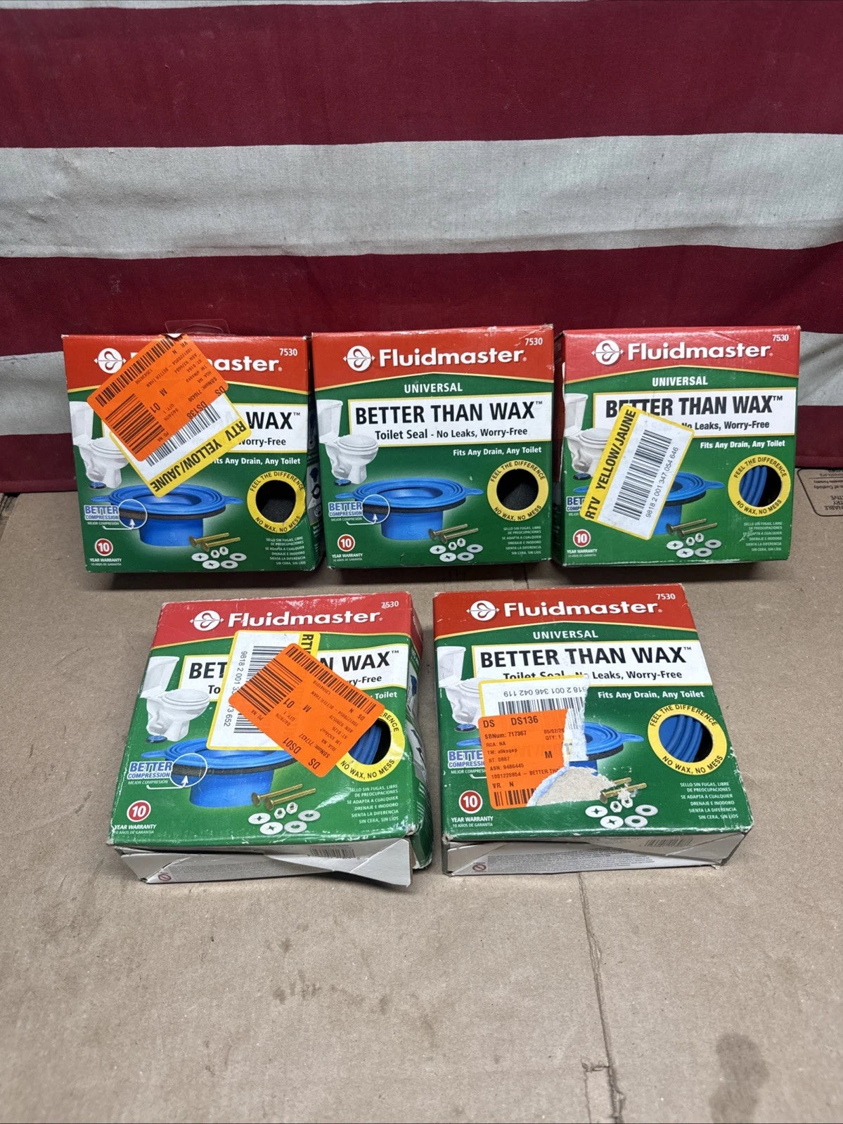 5pk Fluidmaster, Universal Better Than Wax Toilet Seal 7530, OB