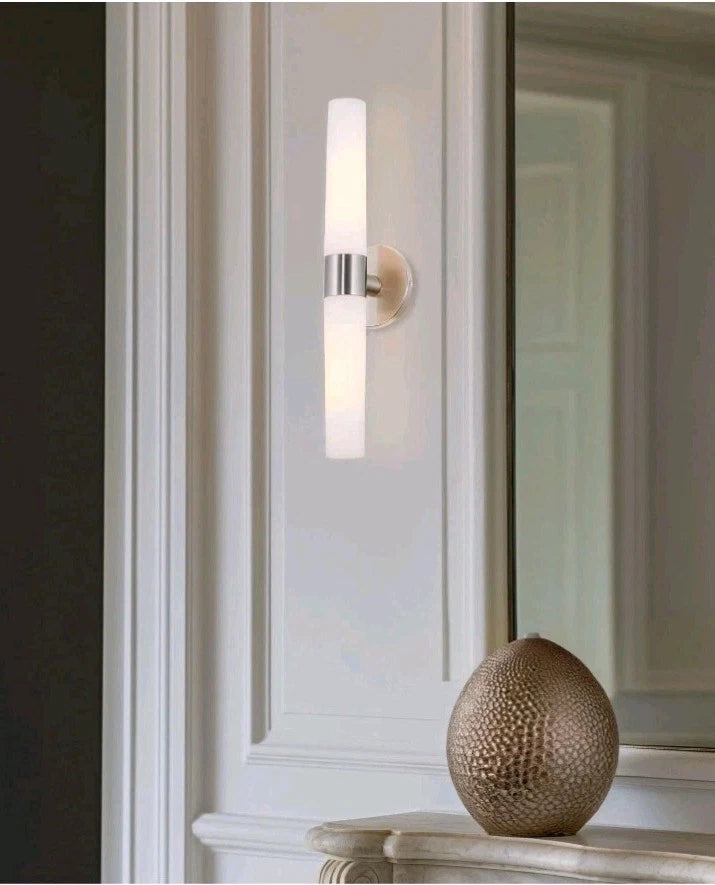 Kira Home Duo 21" Modern Wall Sconce with Frosted Opal Glass Shades for Bathr OB