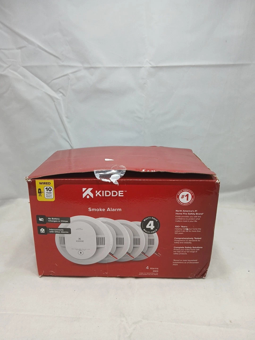 Kidde Smoke Alarm Model 20SA10 Hard Wired Detector 10 Year battery 4 Pack