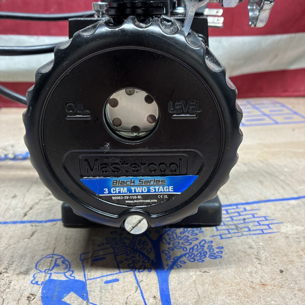 MASTERCOOL Black Series 90063-2V-110-BL 3CFM Vacuum Pump *READ DESCRIPTION*