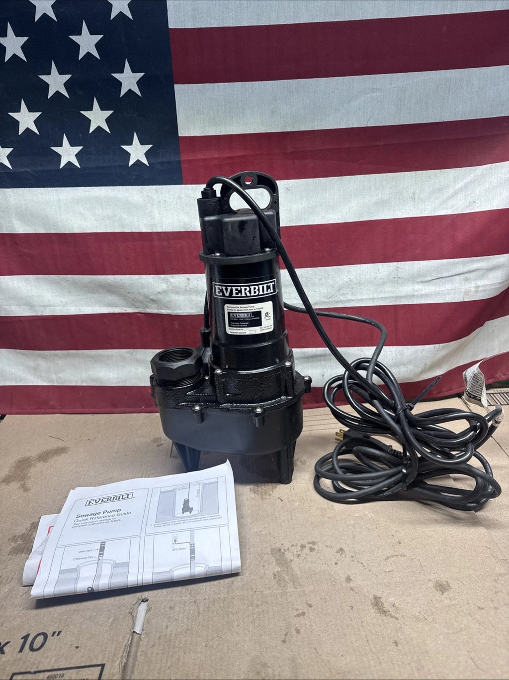 Everbilt 1/2 HP Submersible Sewage Ejector Pump (HDRSW50) with Tethered Switch