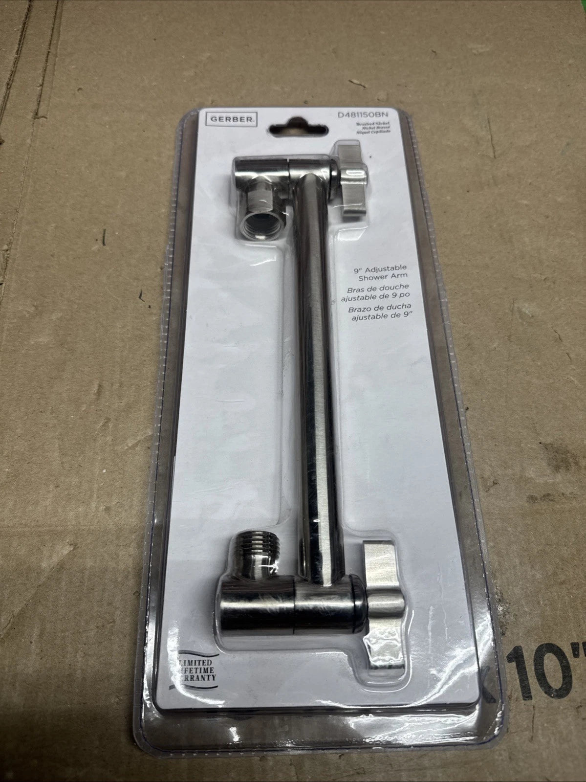 Danze Gerber D481150BN 9” Adjustable Shower Arm, Brushed Nickel