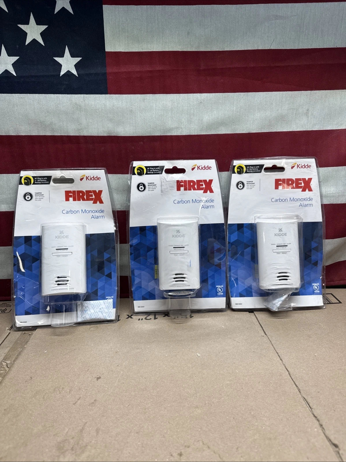3-Pack Kidde 21027451 Plug In Carbon Monoxide Alarm with Battery Back-Up New