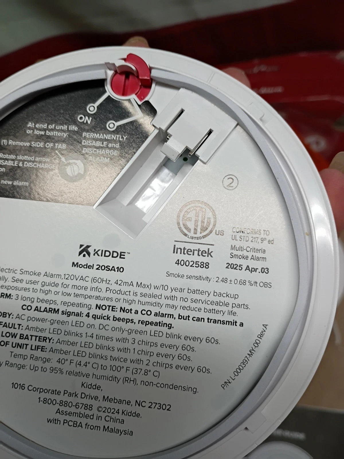 Lot Of 2 Kidde 20SA10 Smoke Alarm Hardwired Interconnected Detector OB