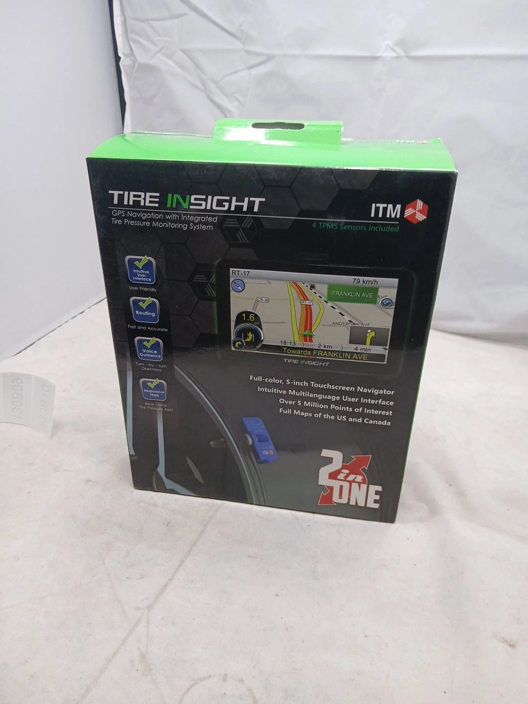 ITM Retrofit TPMS Uni-Sensor kit with 5”NAVIGATION GPS UNIVERSAL FIT 433m New