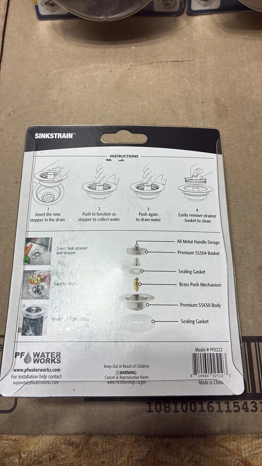 3PK PF WATER WORKS PF0222 3-in-1 Kitchen Strainer Stoppe NEW