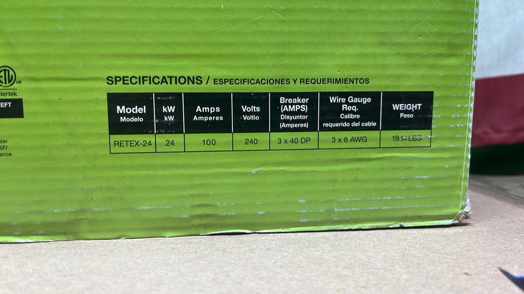 Rheem RETEX-24 Performance 24kW 4.68GPM Tankless Electric Water Heater - Gray