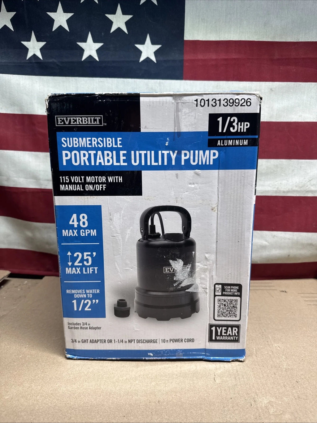 Everbilt 1/3 HP Submersible Aluminum Utility Pump