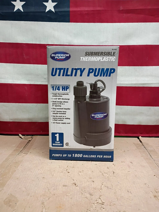 Barracuda 1/4 HP Thermoplastic Submersible Utility Pump 1800 GPH Max Flow Rate