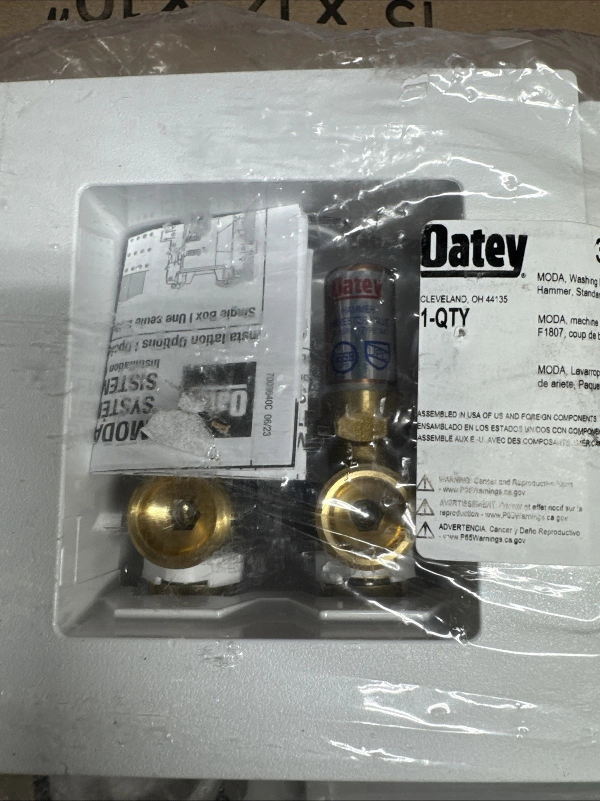 OATEY MODA 37611 Washing Machine Outlet Box 1/2” W/ Arestors