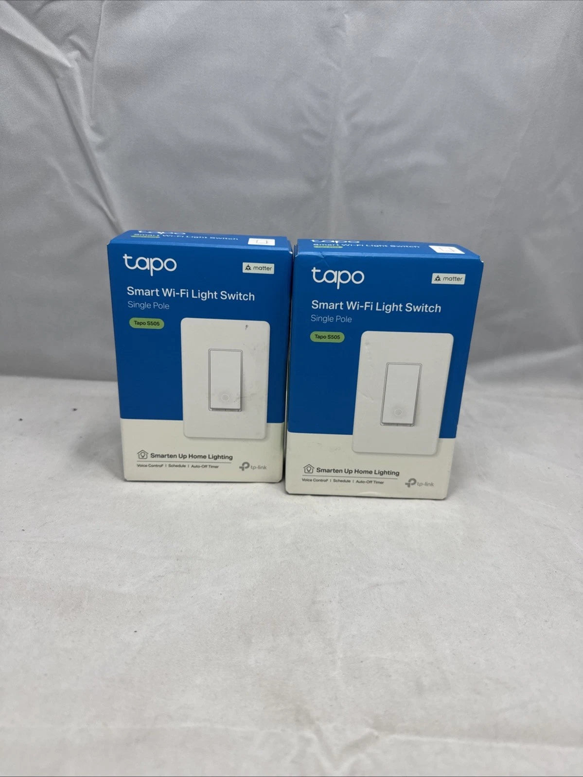 2Pk TP-Link Tapo Smart Wi-Fi Light Switch White Tapo S505 Matter Voice Control