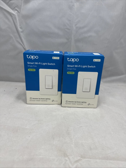 2Pk TP-Link Tapo Smart Wi-Fi Light Switch White Tapo S505 Matter Voice Control
