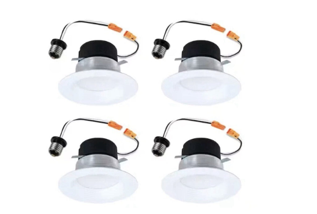 Halo 4" LED Recessed Baffle Trim 4-Pack 5CCT 2700-5000K 700lm Dimm