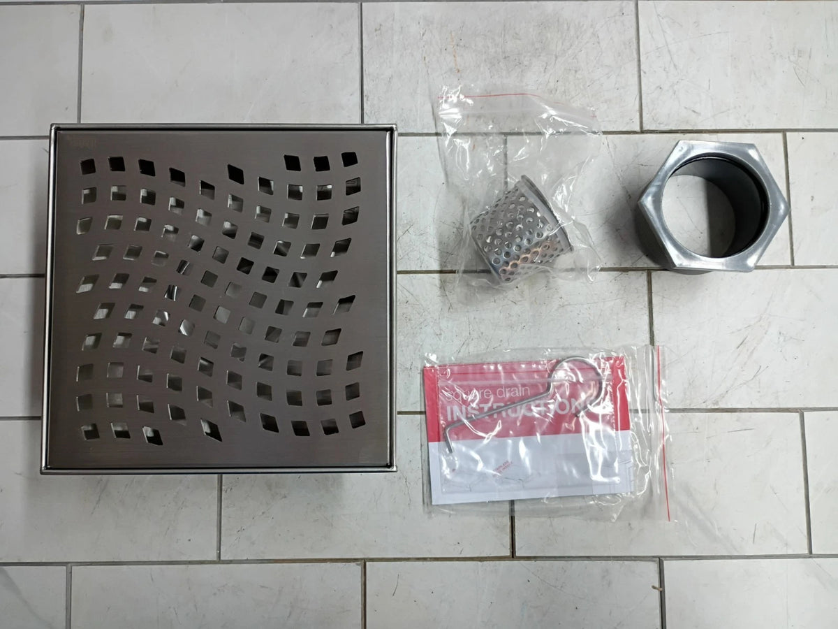 3pk OATEY Designline 6"x6" Square Shower Drain Grate - Stainless Steel Open Box