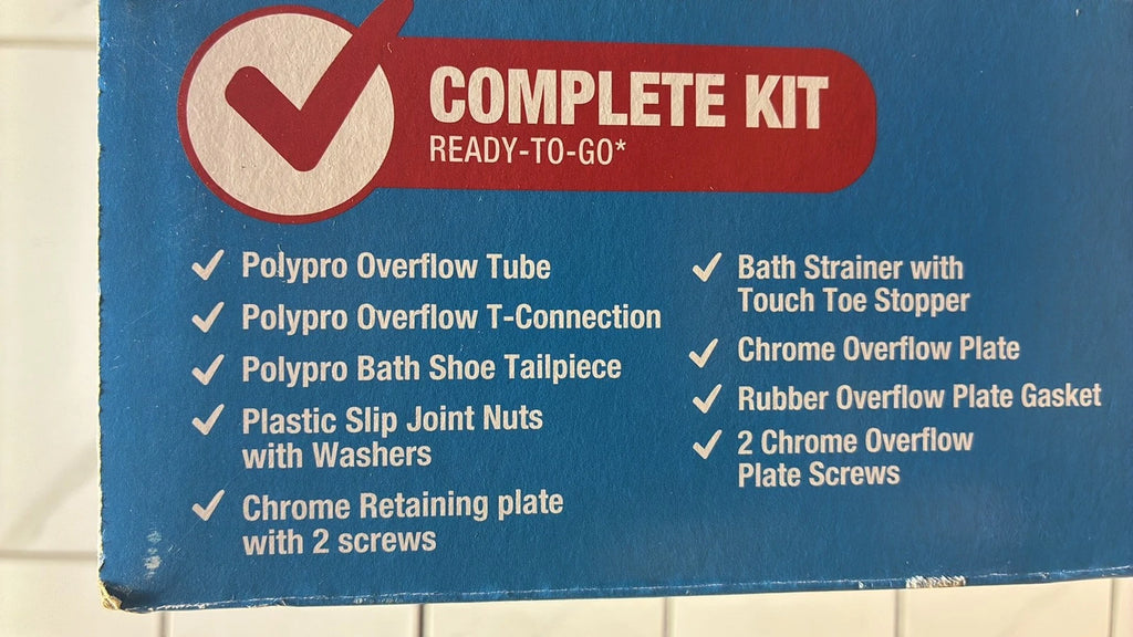 DANCO Touch-Toe push top Tub and Bath Drain Kit - Chrome - 51930