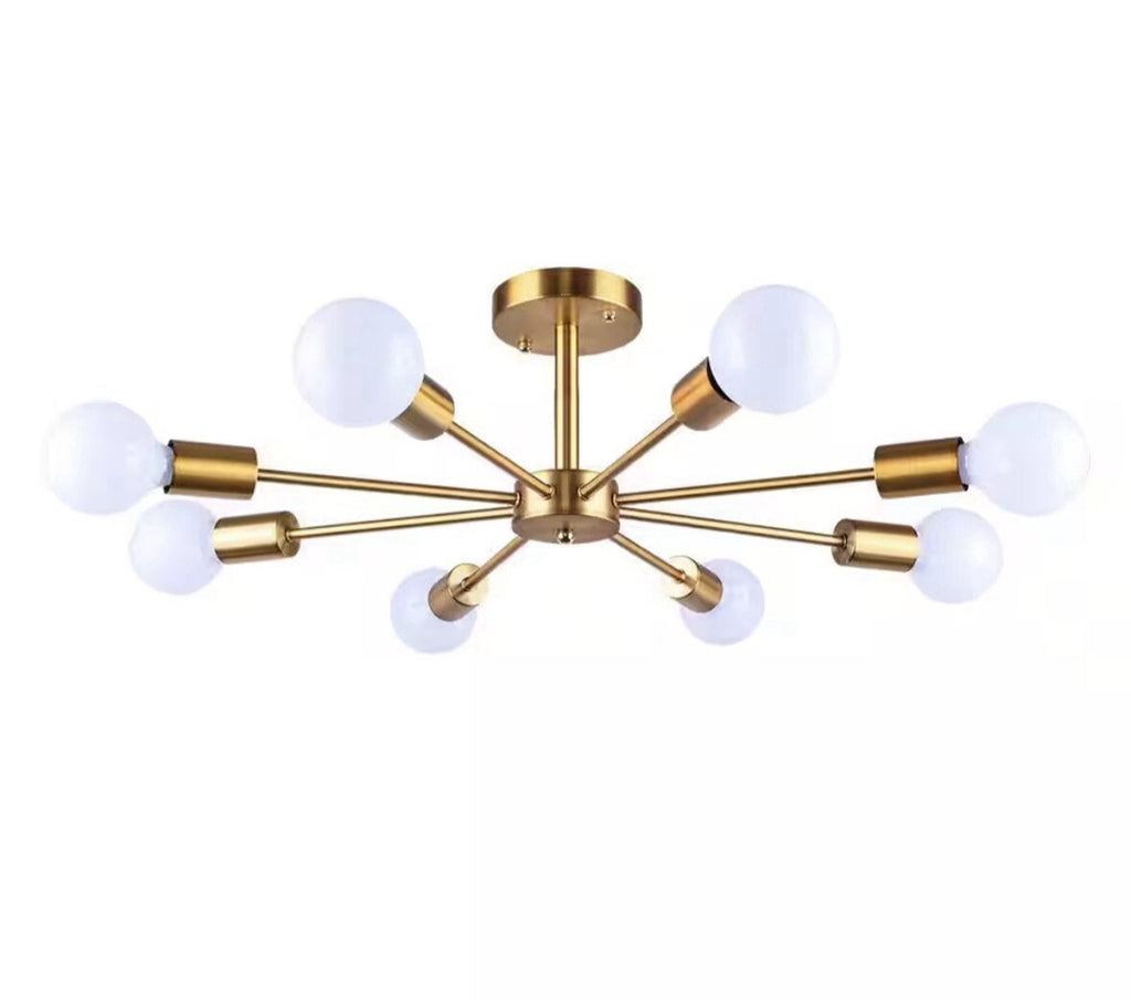 RRTYO Gallman 23.6 in. 8-Light Gold Mid-Century Pendant Ceiling Light Sputnik…