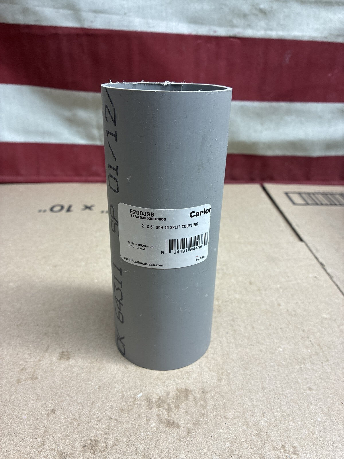 CARLON E200JS6 PVC 2” x 6” Schedule 40 Split Duct Coupling by ABB OPEN BOX