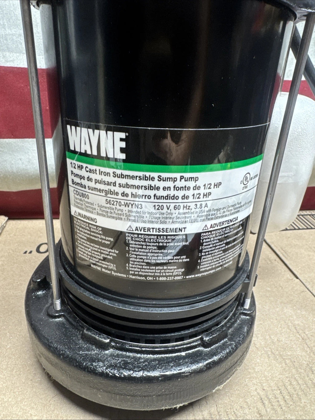 Wayne 1/2 HP Cast Iron Submersible Sump Pump with Vertical Float Switch