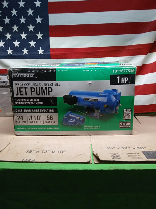 Everbilt 1 HP Professional Convertible Jet Pump. Read Description*PARTS ONLY*